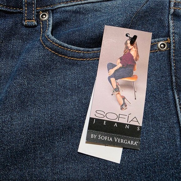 Sofia Vergara Jeans Super High Rise Wide Leg Margot Women's Size 2-18 Dark Blue - Picture 5 of 14